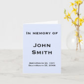 Minimal and Mournful Funeral/Memorial Card Karte (Gelbe Blume)