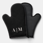 Minimal anfänglich schwarz ofenhandschuh (Vorderseite/Rückseite)