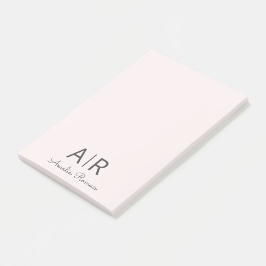 Minimal anfangs und Personalisiert Post-it Klebezettel (angewinkelt)