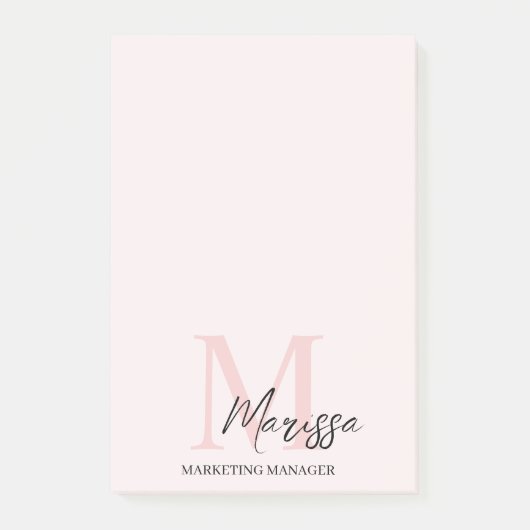 Minimal anfangs und Personalisiert Post-it Klebezettel (Vorderseite)