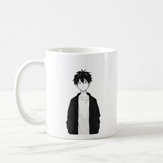 Minimal Anime Boy Mug Kaffeetasse (Links)