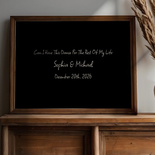 Minimal Anniversary Gift Custom Wedding Name Print Poster