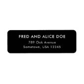 Minimal anspruchsvolle Black Wedding Rücksendeadre (Vorne)