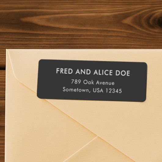 Minimal anspruchsvolle Black Wedding Rücksendeadre