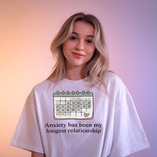 Minimal Anxiety Quote Calendar Graphic Tee