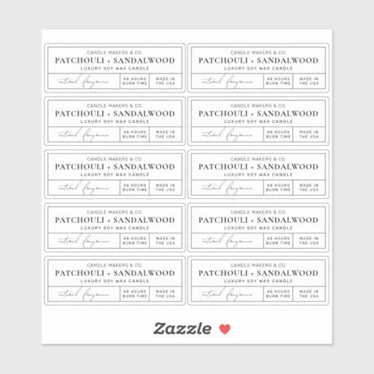 Minimal apothecary Candle Tin 3x1" Rectangle Label (Blatt)