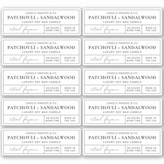Minimal apothecary Candle Tin 3x1" Rectangle Label (Vorderseite)