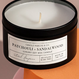 Minimal apothecary Candle Tin 3x1" Rectangle Label