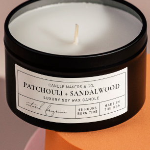 Minimal apothecary Candle Tin 3x1" Rectangle Label