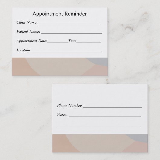 Minimal Appointment Reminder Card Clean Design Terminkarte (Vorne/Hinten)