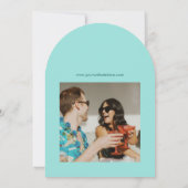 Minimal Aqua Blue Sommer Hochzeit retten das Datum Einladung (Rückseite)