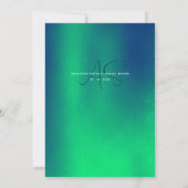 Minimal Aquamarin grüne Moderne Hochzeitseinladung Einladung (Rückseite)