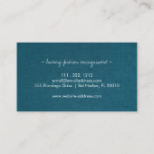 Minimal Aquamarine Linen Textur Moderne Beruflich Visitenkarte (Rückseite)