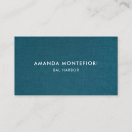 Minimal Aquamarine Linen Textur Moderne Beruflich Visitenkarte