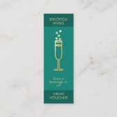 Minimal Aquamarines Event Logo Gold Bubbly Drink V Mini Visitenkarte (Vorderseite)