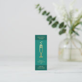 Minimal Aquamarines Event Logo Gold Bubbly Drink V Mini Visitenkarte (Stehend Vorderseite)