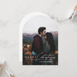 Minimal Arch 1 Photo Merry Christmas Holiday Card Einladung