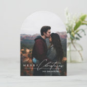 Minimal Arch 1 Photo Merry Christmas Holiday Card Einladung (Stehend Vorderseite)