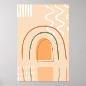 Minimal Arch Abstrakt Boho Earthy Tones Poster (Vorne)