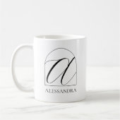 Minimal Arch Black Script Initial A Name Monogram Kaffeetasse (Links)