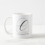 Minimal Arch Black Script Initial C Name Monogram Kaffeetasse (Links)