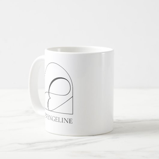 Minimal Arch Black Script Initial E Name Monogram Kaffeetasse (Vorderseite Links)