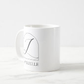 Minimal Arch Black Script Initial L Name Monogram Kaffeetasse (Vorderseite Links)