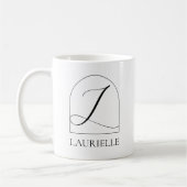 Minimal Arch Black Script Initial L Name Monogram Kaffeetasse (Links)