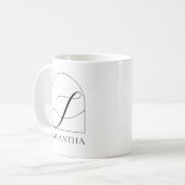 Minimal Arch Black Script Initial S Name Monogram Kaffeetasse (Vorderseite Links)