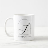 Minimal Arch Black Script Initial S Name Monogram Kaffeetasse (Links)