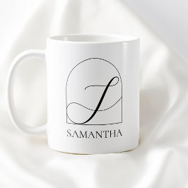 Minimal Arch Black Script Initial S Name Monogram Kaffeetasse