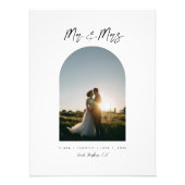 Minimal Arch Photo Custom Mr and Mrs Poster (Vorne)