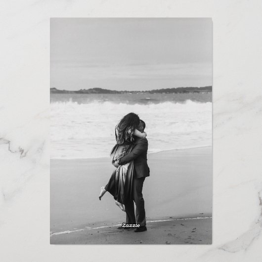 Minimal Arch Save the Date Emerald Green Folieneinladung (Rückseite)