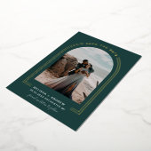 Minimal Arch Save the Date Emerald Green Folieneinladung (Gedreht)
