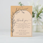 Minimal Arch Script Beerdigung Danke Karte (Stehend Vorderseite)