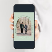 Minimal Arched Foto Sage Green Save The Date