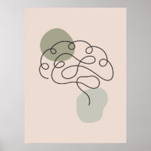 Minimal Art Gehirn Anatomie Poster
