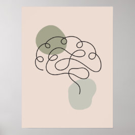 Minimal Art Gehirn Anatomie Poster