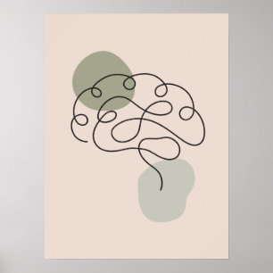 Minimal Art Gehirn Anatomie Poster