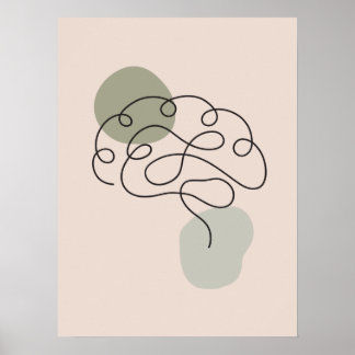 Minimal Art Gehirn Anatomie Poster