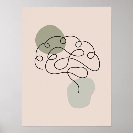 Minimal Art Gehirn Anatomie Poster (Vorne)