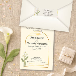 Minimal Art Nouveau Goldener Bogen Calla-Lilien-Ho