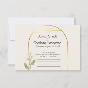 Minimal Art Nouveau Goldener Bogen Calla-Lilien-Ho RSVP Karte