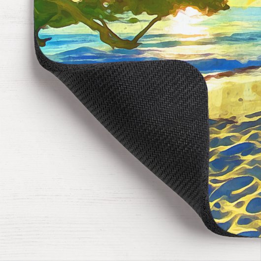 Minimal Aruba Caribbean Island Beach Landschaft Mousepad (Ecke)