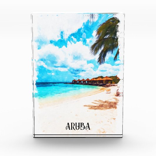 Minimal Aruba Karibik Urlaub Fotoblock (Vorderseite)
