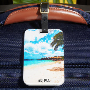 Minimal Aruba Karibik Urlaub Gepäckanhänger