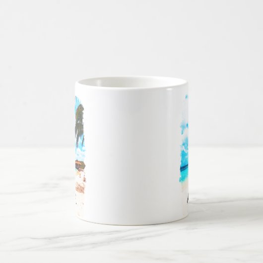 Minimal Aruba Karibik Urlaub Kaffeetasse (Mittel)