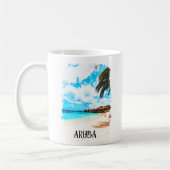 Minimal Aruba Karibik Urlaub Kaffeetasse (Links)