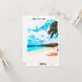 Minimal Aruba Karibik Urlaub Karte (Vorderseite/Rückseite Beispiel)