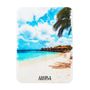 Minimal Aruba Karibik Urlaub Magnet